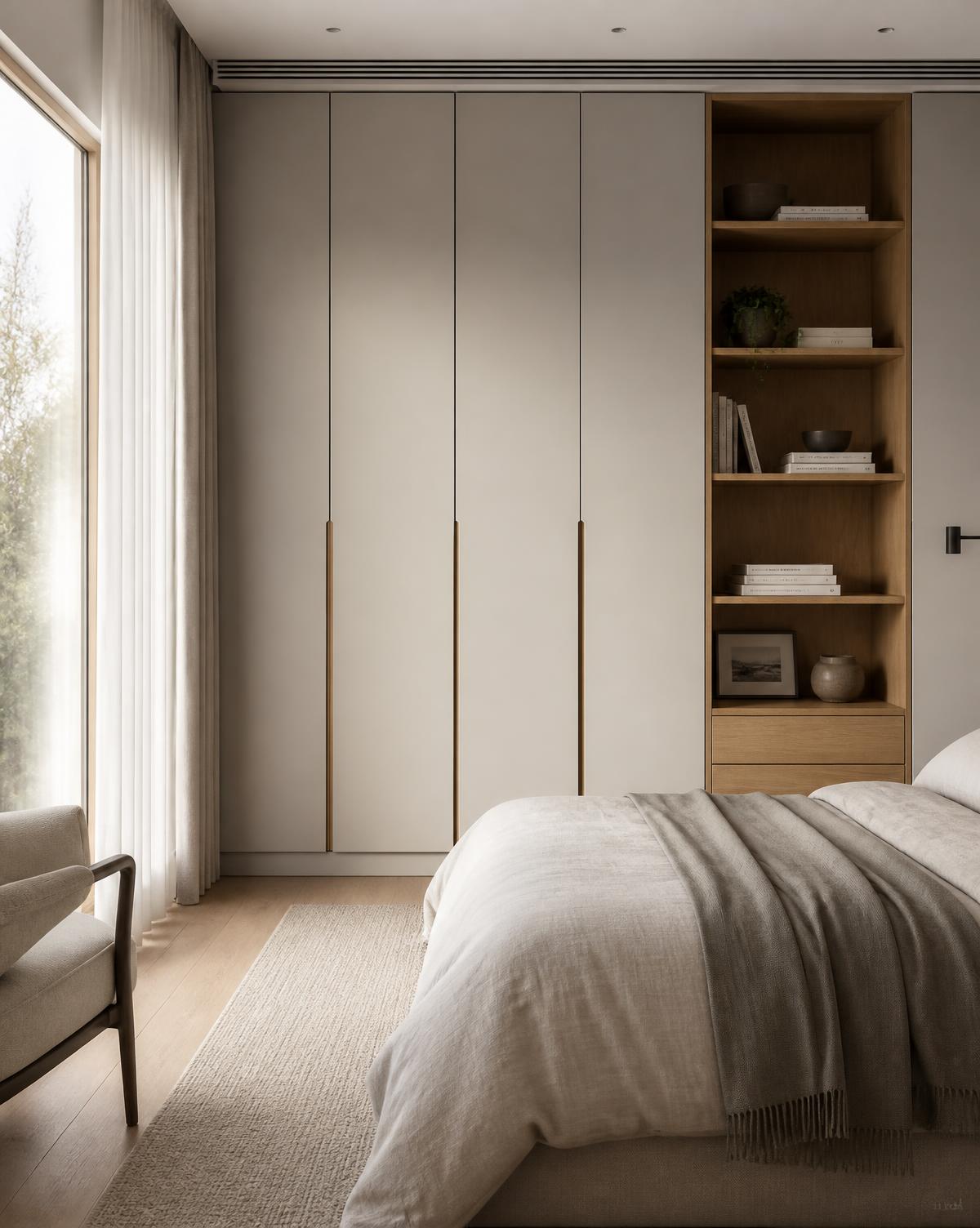Built-in wardrobe in a bedroom