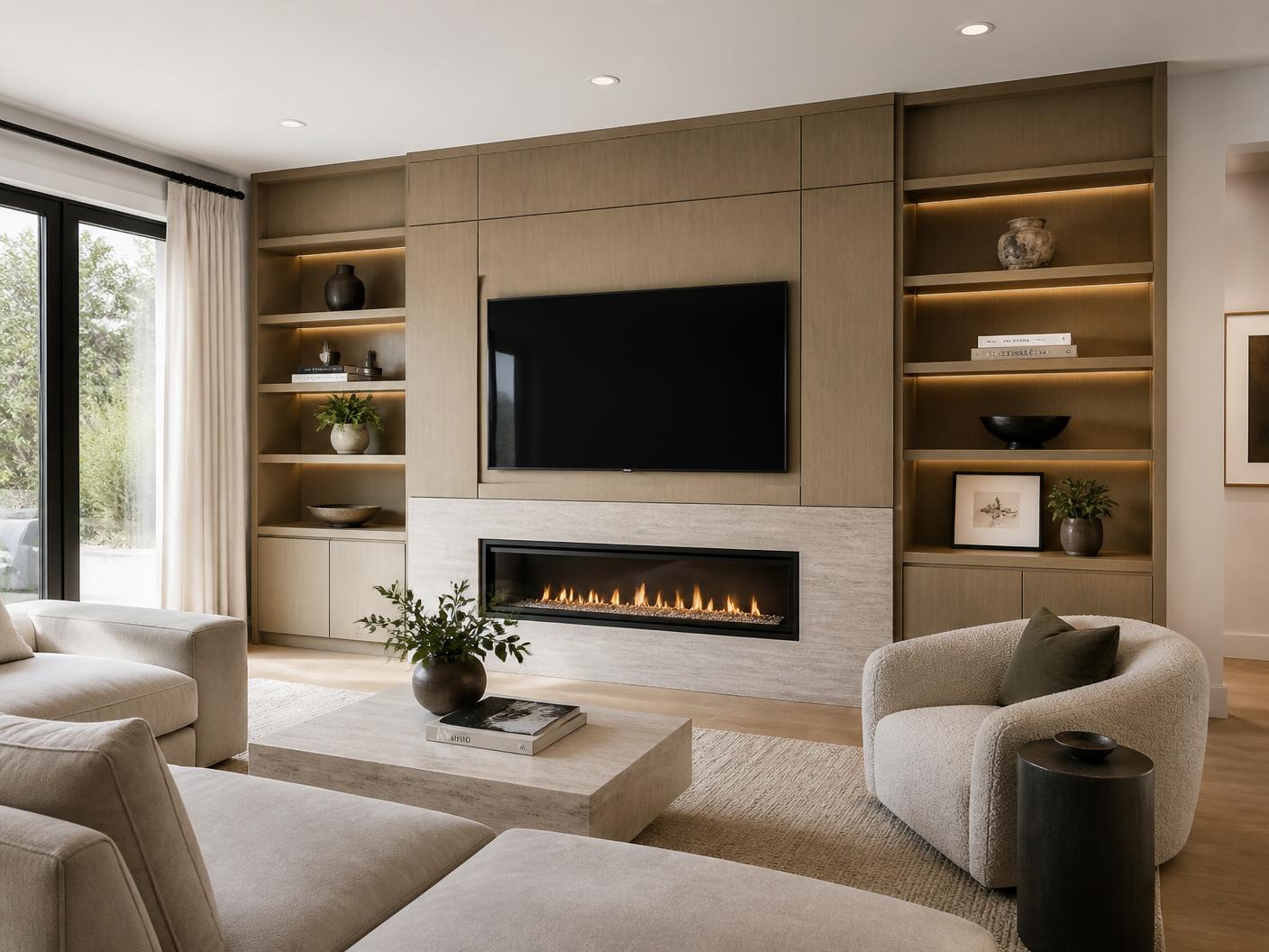 Adjacent living space millwork