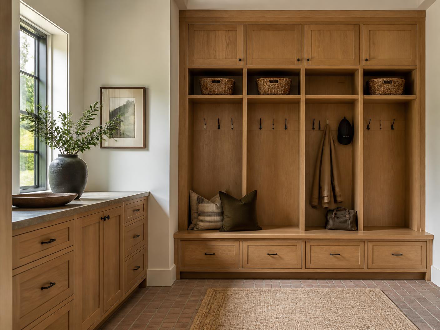 Custom mudroom cabinetry